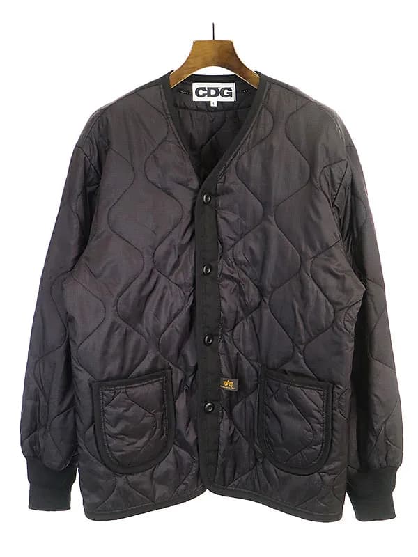 COMME des GARCONS CDG by コムデギャルソン 18AW ALPHA LINER JACKET アルファライナーノーカラーキルティングジャケット