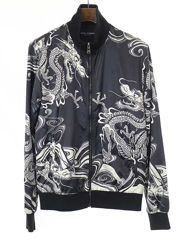 DOLCE&GABBANA ドルチェ&ガッバーナ 09SS 水墨画 和柄 ジップアップナイロンブルゾン