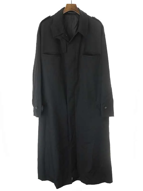 Yohji Yamamoto ヨウジヤマモトプールオム 19AW ウールシワギャバジンロングコート