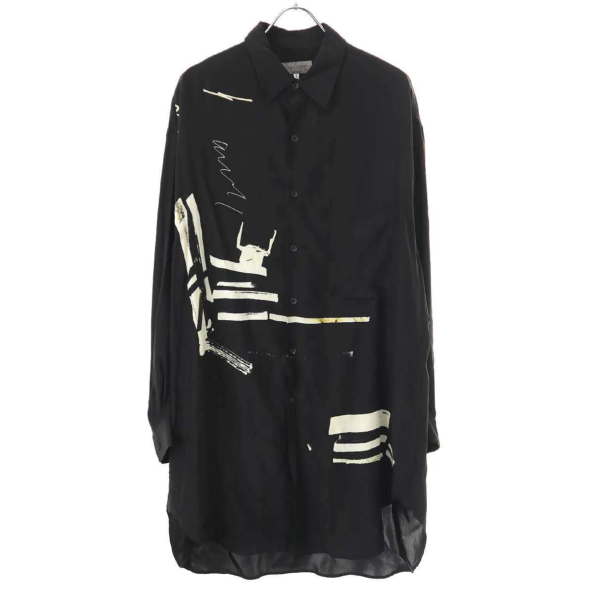 Yohji Yamamoto ヨウジヤマモト プールオム 22SS シルクドレープロングシャツ