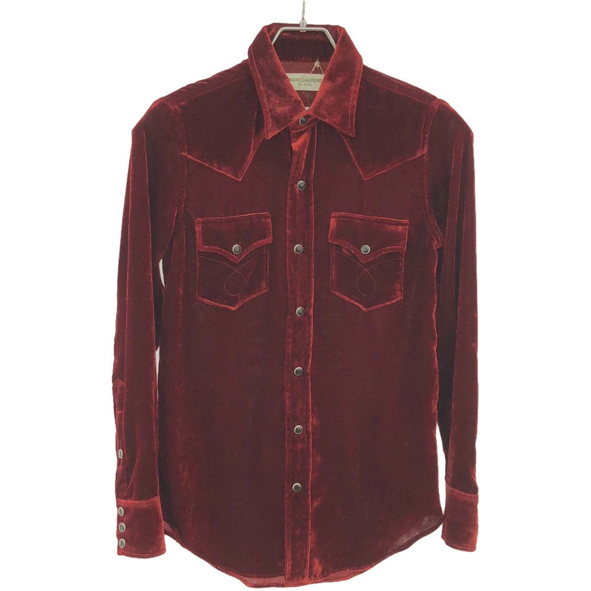 SAINT LAURENT サンローラン パリ 16AW ベロアウエスタンシャツ 446660