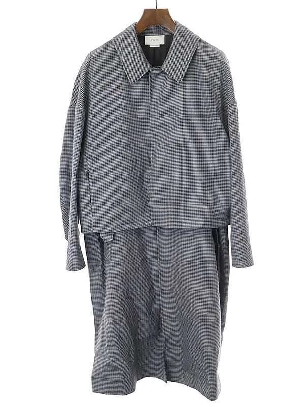 YOKE ヨーク 19AW FIVE COLORS PLAID WOOL 3WAY BAL COLLAR SHARE COAT コート