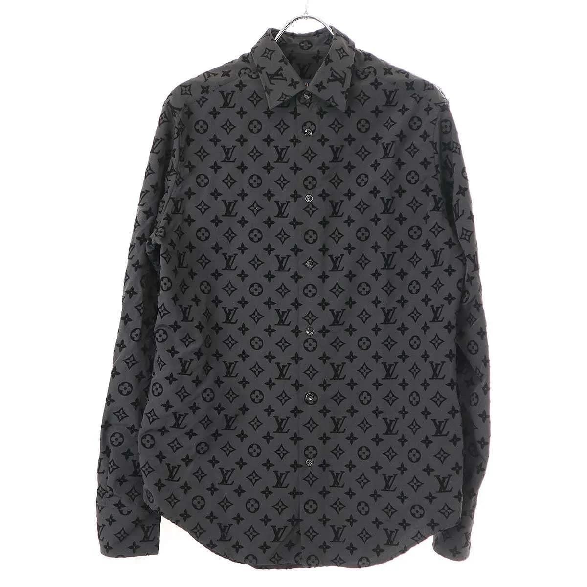 LOUIS VUITTON ルイヴィトン 21AW モノグラム フロッキー ナイロンシャツ