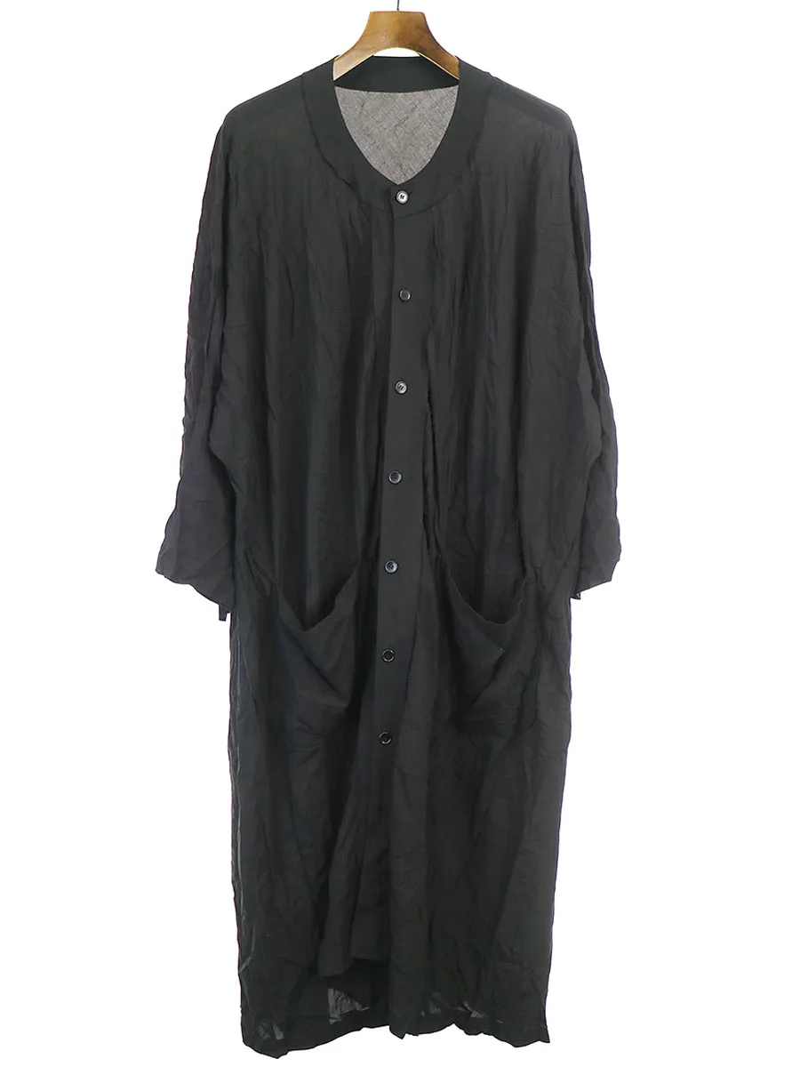 Yohji Yamamoto グラウンド ワイ 19SS BIG Long Dress ロングレーヨンシャツ