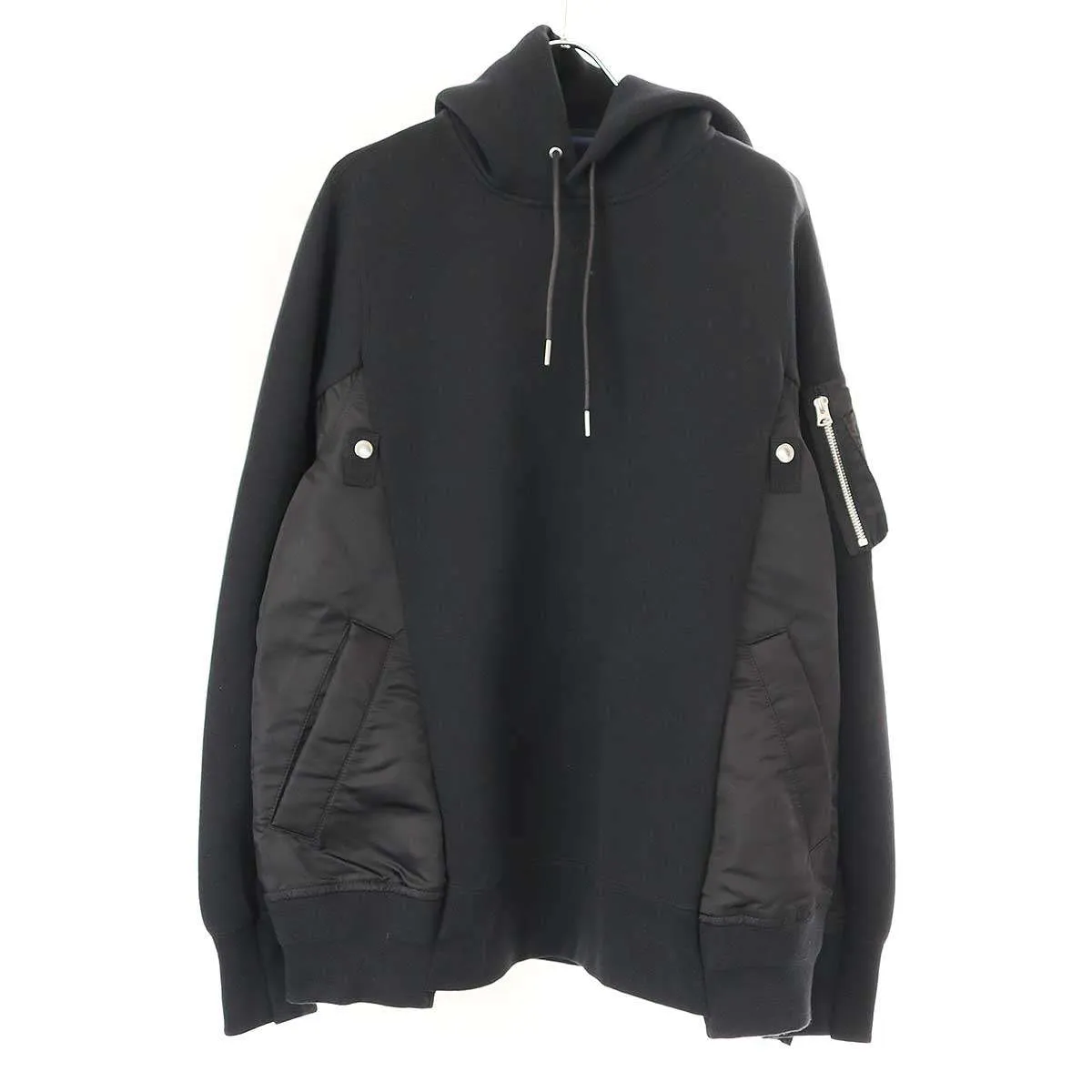 sacai サカイ 23AW Sponge Sweat x Nylon Twill Hoodie MA-1ドッキングパーカー