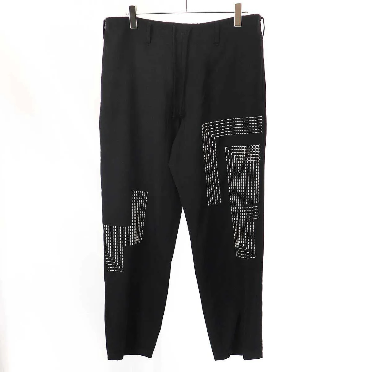 Yohji Yamamoto ヨウジヤマモト プールオム 16SS 刺し子デザインウールイージーパンツ