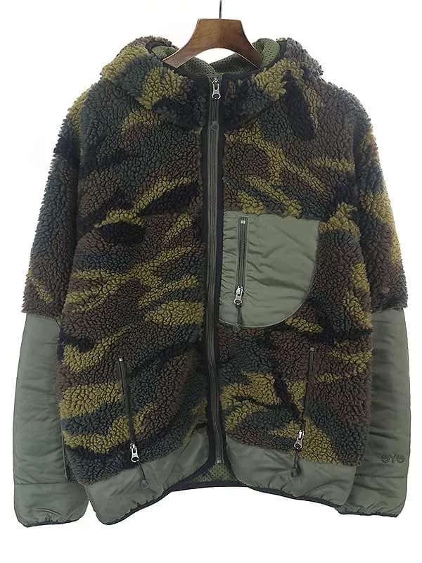JUNYA WATANABE アイジュンヤワタナベ コムデギャルソンマン 20AW カモフラ柄ナイロンツイルボアフリースジャケット