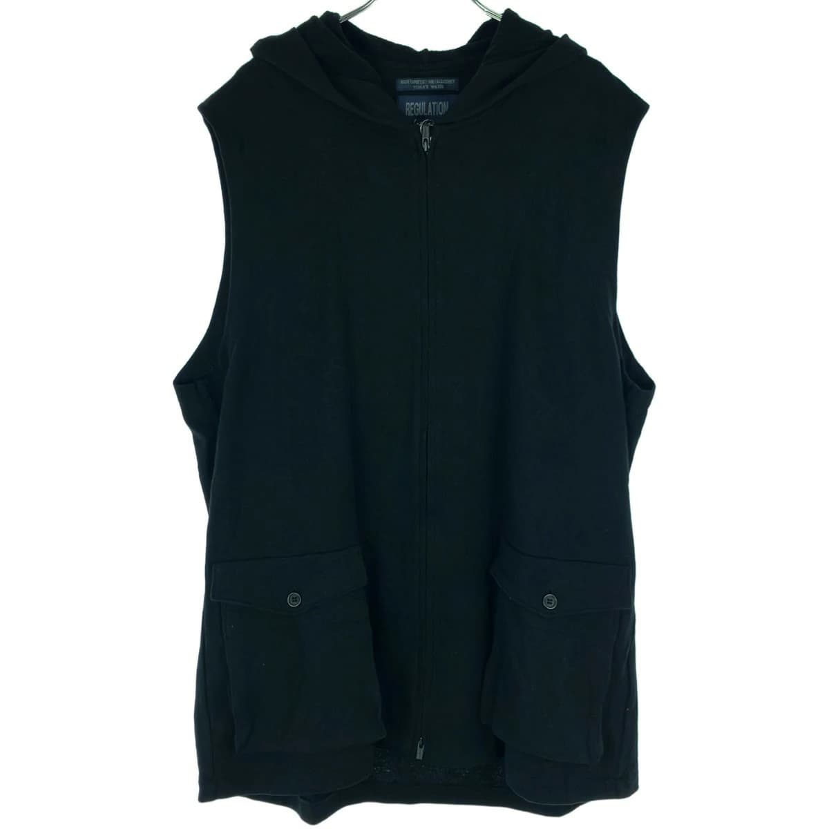 Yohji Yamamoto レギュレーション ヨウジヤマモト メン 24AW 40/- GAUZE FLEECE RE FRONT OPEN VEST ジップアップベスト HO-T54-074