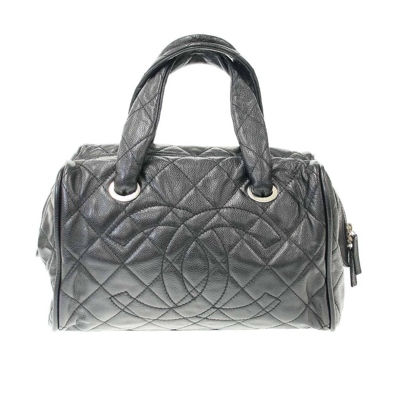 CHANEL シャネル マトラッセココマーク キャビアスキン ミニボストンバッグ