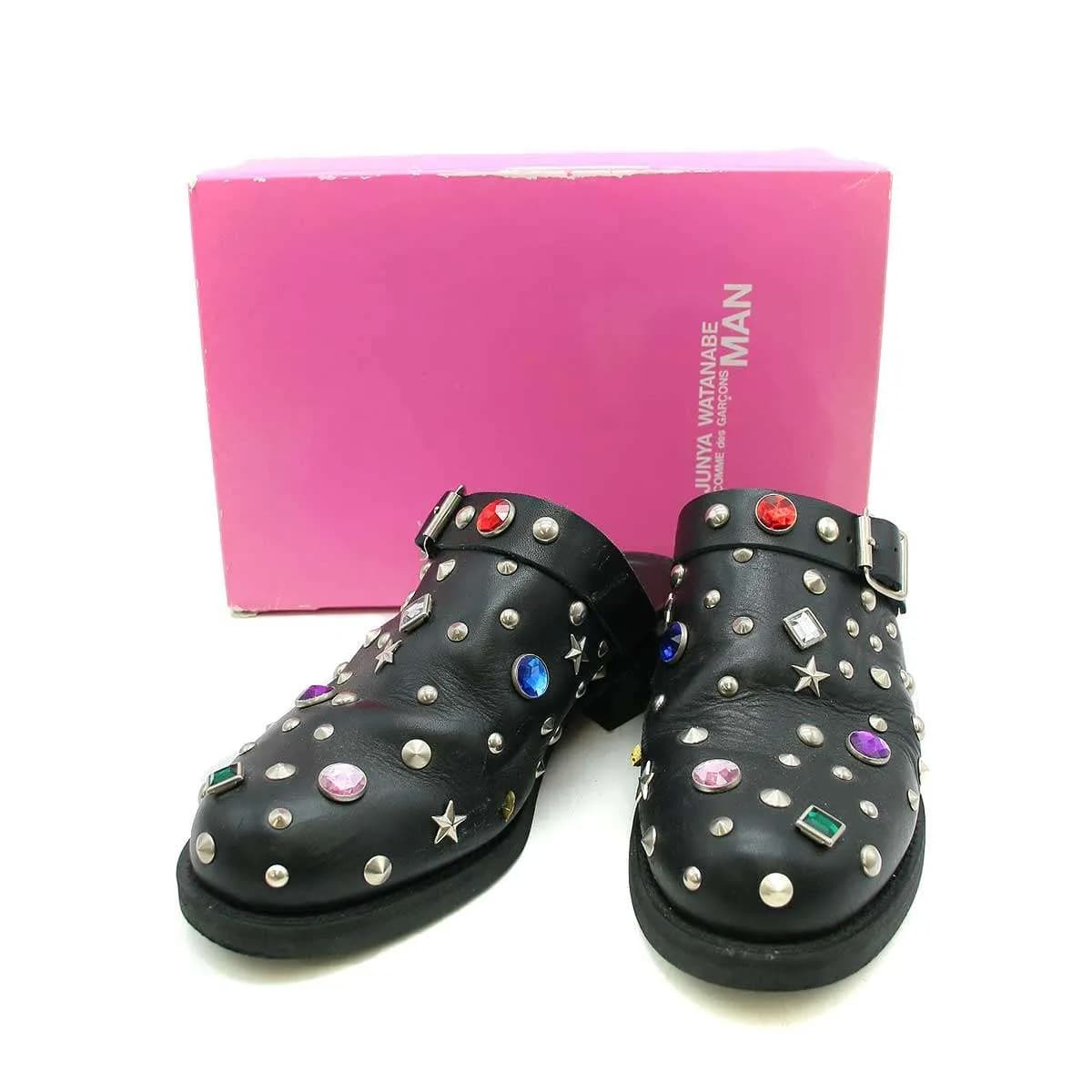 JUNYA WATANABE ジュンヤワタナベ コムデギャルソンマン ピンク 2003SS Jeweled Sandals ビジュースタッズミュールサンダル