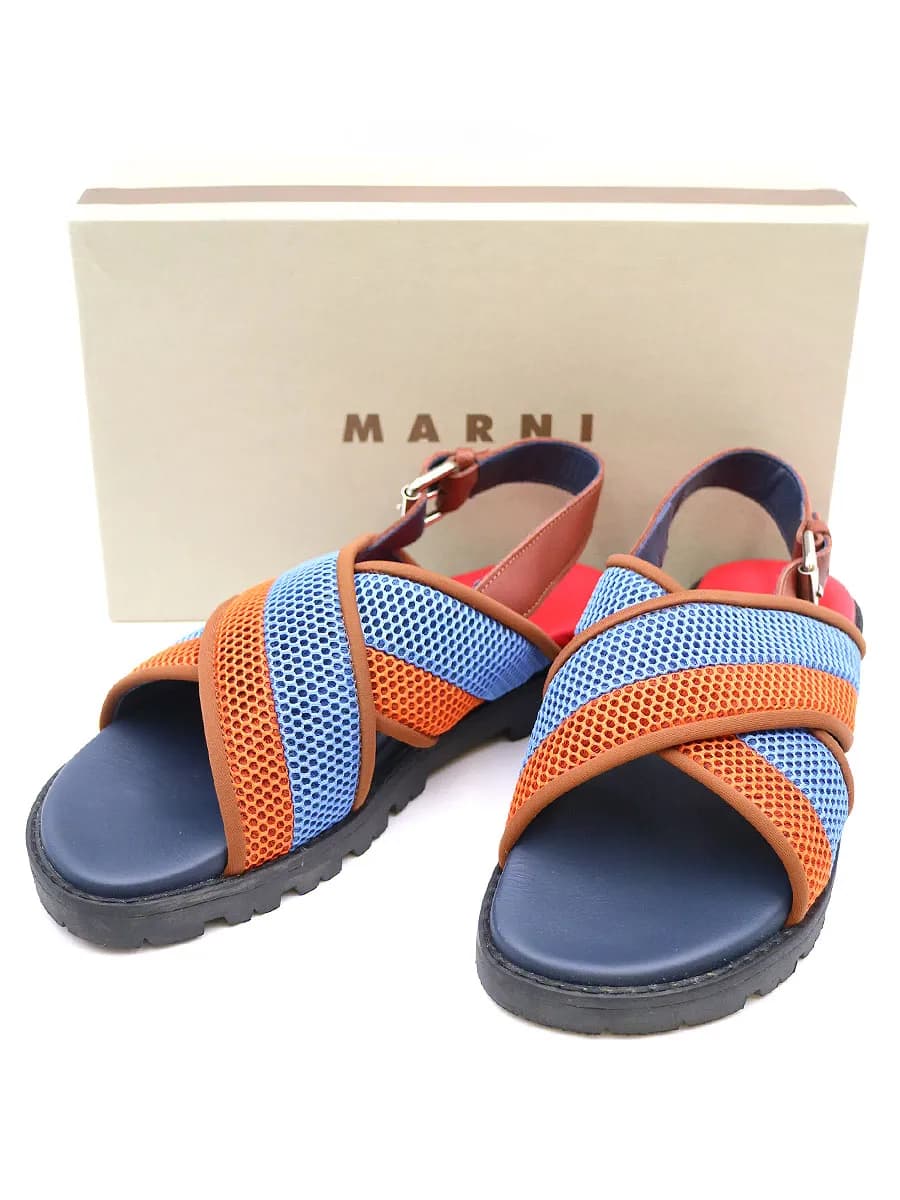 MARNI マルニ マルチカラークロスストラップサンダル