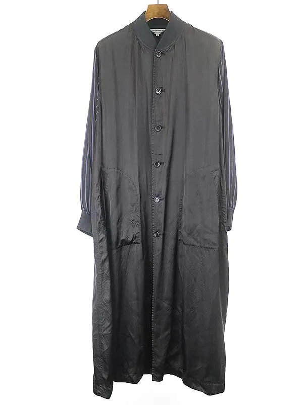 COMME des GARCONS グッドデザインショップ コムデギャルソン ストライプ切替キュプラスタッフコート