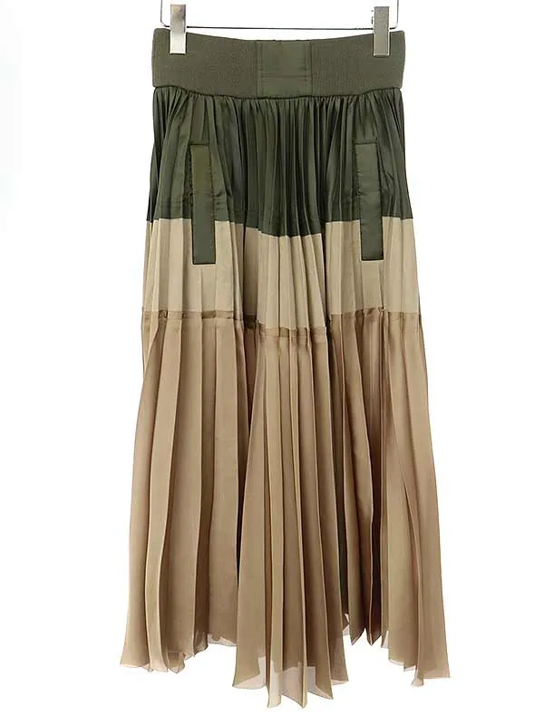 sacai サカイ 20SS プリーツ切替ロングスカート