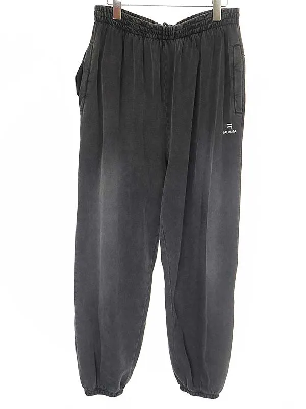 BALENCIAGA バレンシアガ 21AW Sporty B Stretch Knee Sweat Pants USED加工スウェットパンツ