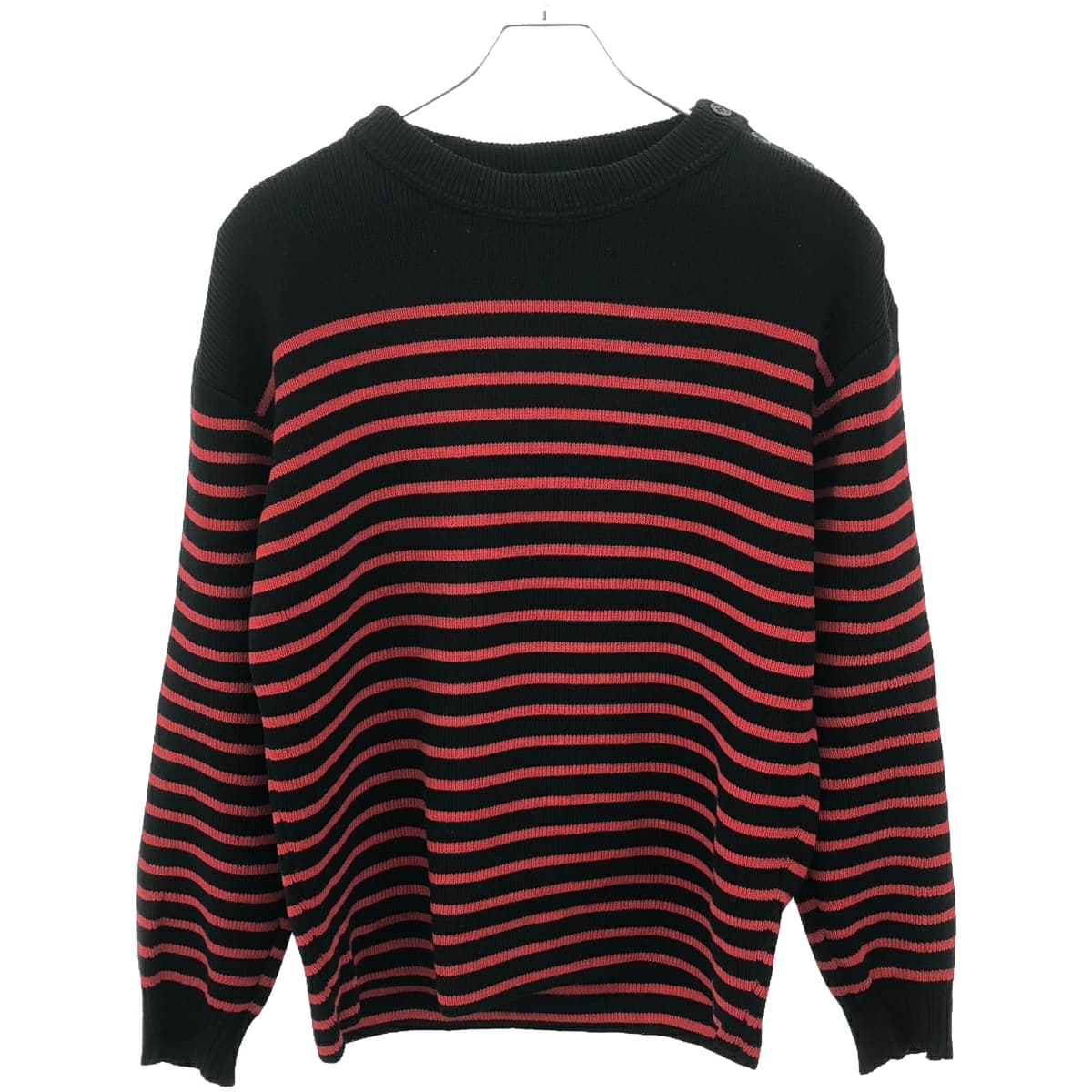 SAINT LAURENT サンローラン パリ 14AW ショルダーボタンボーダーニットセーター