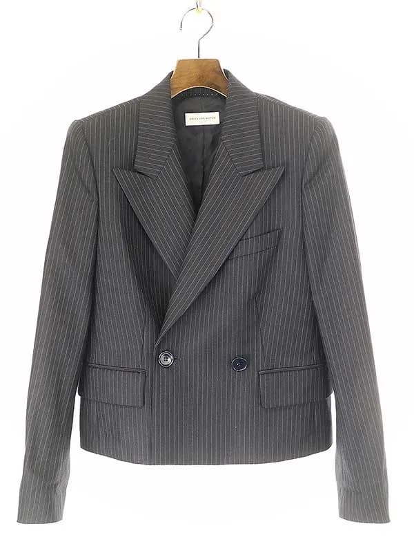 DRIES VAN NOTEN ドリスヴァンノッテン 19AW クロップドダブルストライプテーラードジャケット