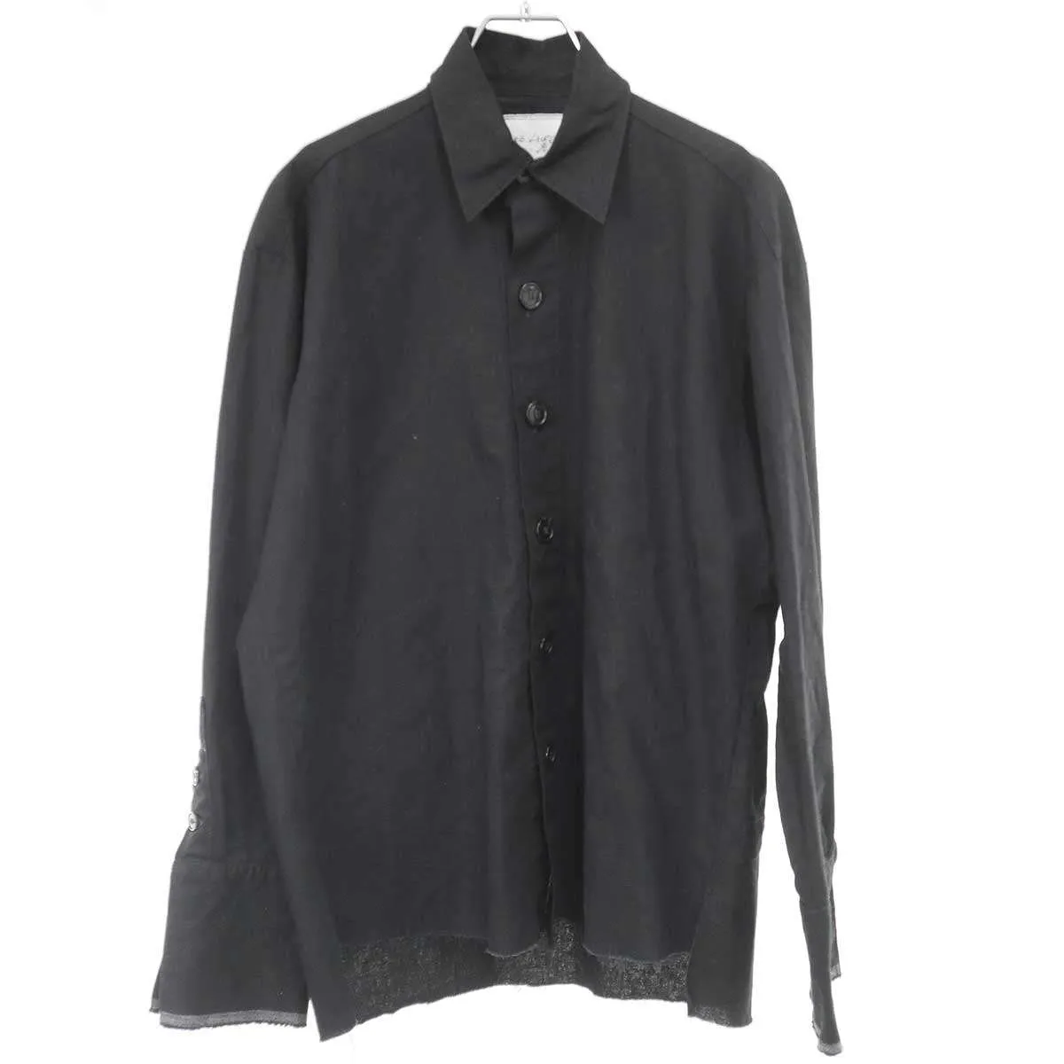 Greg Lauren グレッグ ローレン BLACK LINEN COLLARED BOXY リネンシャツ