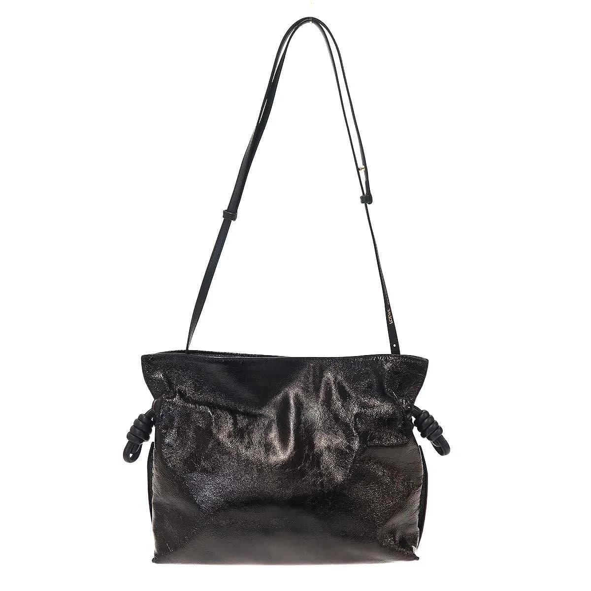 LOEWE ロエベ フラメンコクラッチ ミディアム パテントレザーショルダーバッグ