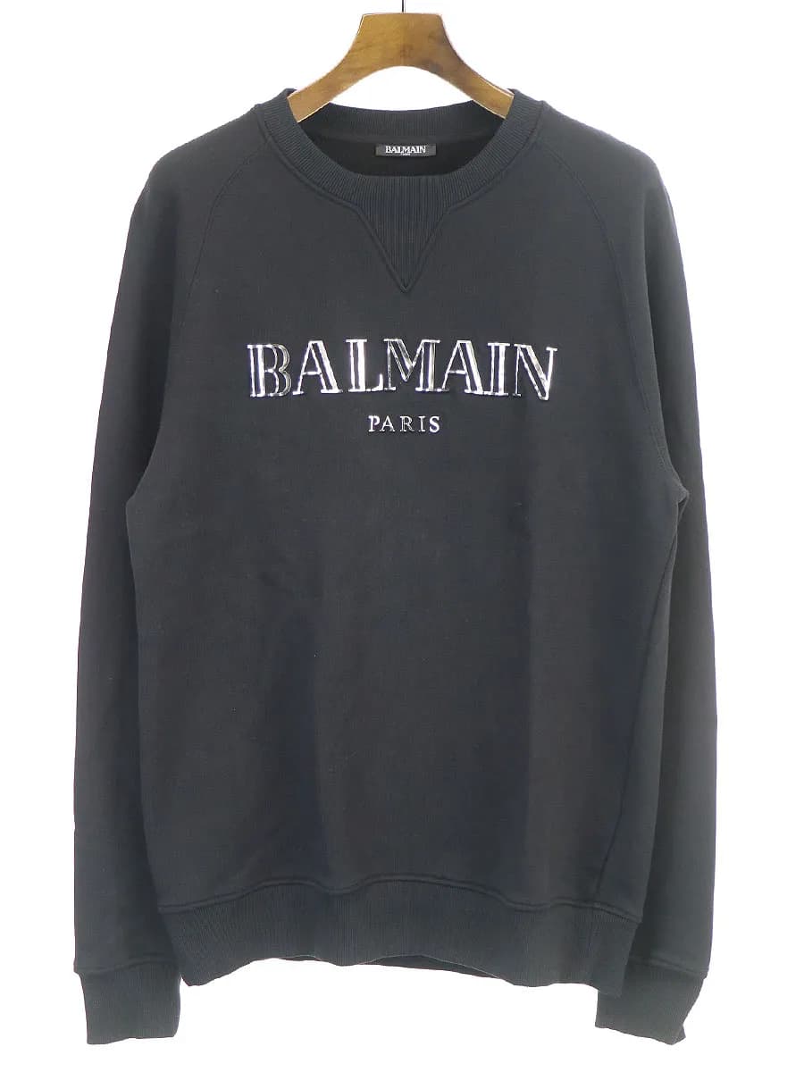 BALMAIN HOMME バルマン オム 19AW ミラーロゴデザインスウェットトレーナー