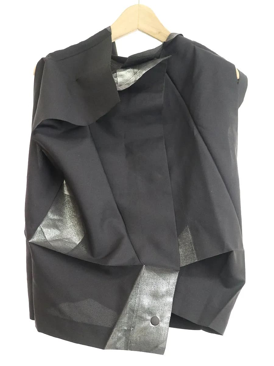ISSEY MIYAKE イッセイミヤケ 17AW 箔押し変形ブラウス