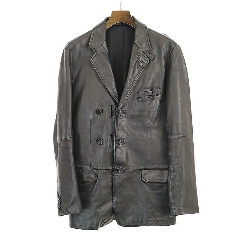 Yohji Yamamoto Yohji Yamamoto POUR HOMME 10AW ラムレザー5Bテーラードジャケット