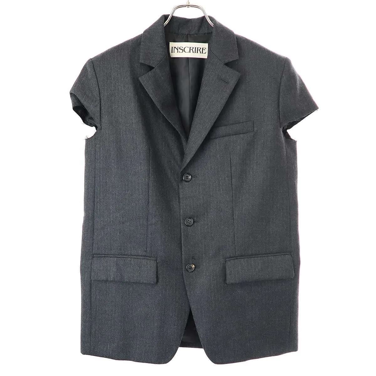 INSCRIRE アンスクリア 23AW Wool Gabadine Short Sleeve Jacket ウールギャバジンショートスリーブジャケット
