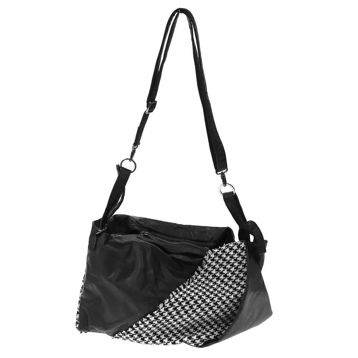Yohji Yamamoto ディスコードバイヨウジヤマモト 24AW TULIPS ハウンドトゥースレザーショルダーバッグ