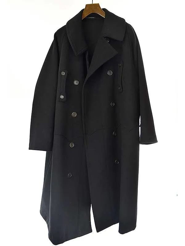 Yohji Yamamoto ヨウジヤマモト ファム 2002AW 変形ベルトデザインメルトンオーバーロングコート