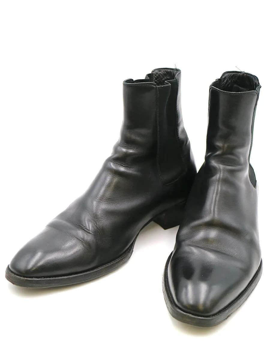 SAINT LAURENT サンローラン パリ Wyatt Leather Chelsea Cropped Boots レザーチェルシーブーツ