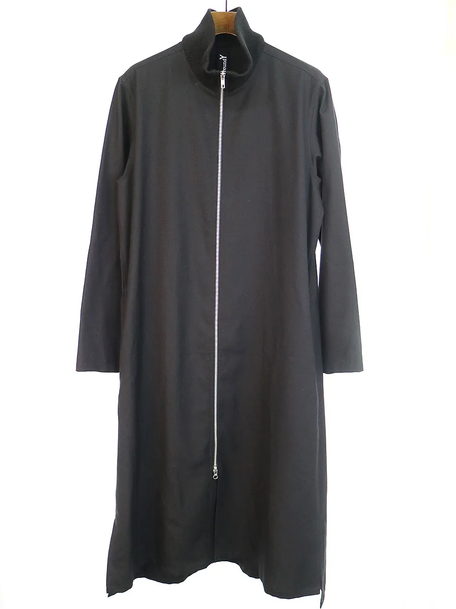 Yohji Yamamoto グラウンド ワイ 19AW Collar rib Long shirt ジップアップロングブルゾン