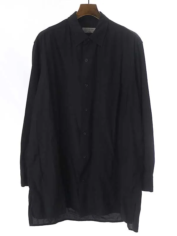 Yohji Yamamoto ヨウジヤマモト プールオム 19AW レーヨンコットン長袖シャツ