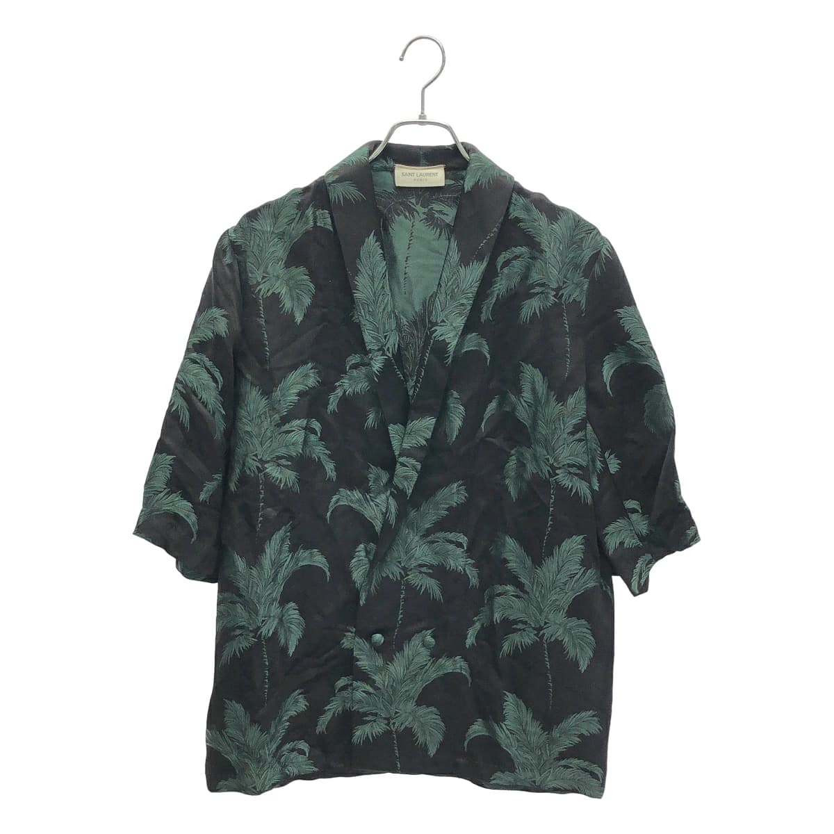 SAINT LAURENT サンローラン パリ パームツリーレーヨンシルクシャツ 643127