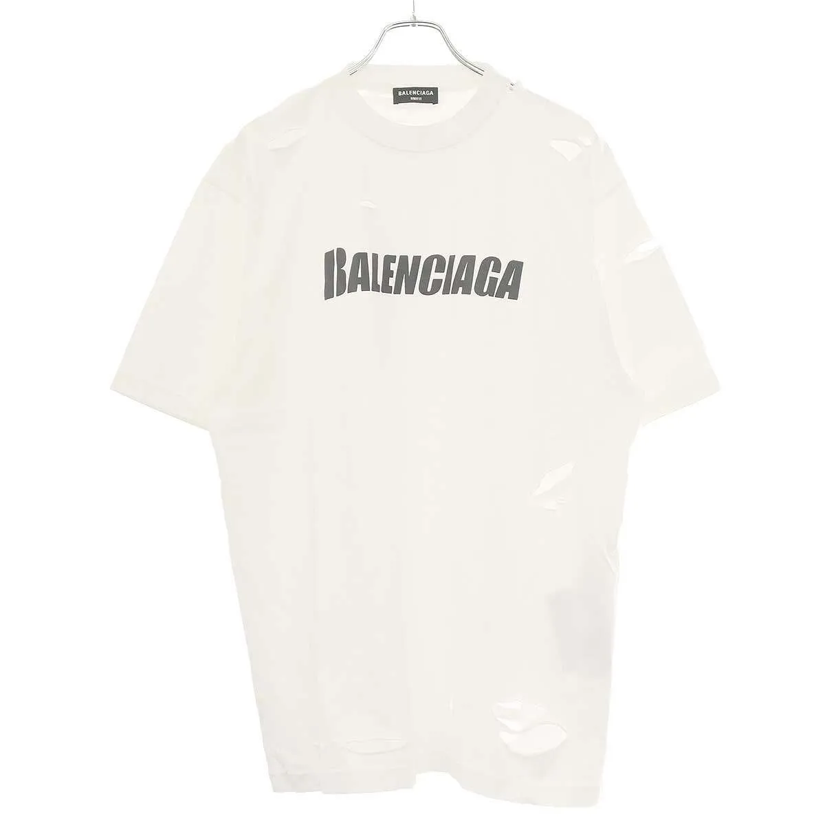 BALENCIAGA バレンシアガ 21SS ロゴプリント デストロイオーバーサイズTシャツ 651795 TKVB8