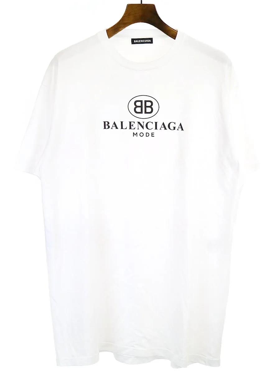 BALENCIAGA バレンシアガ 19SS BB Rogo Oversize Tee ロゴプリントTシャツ
