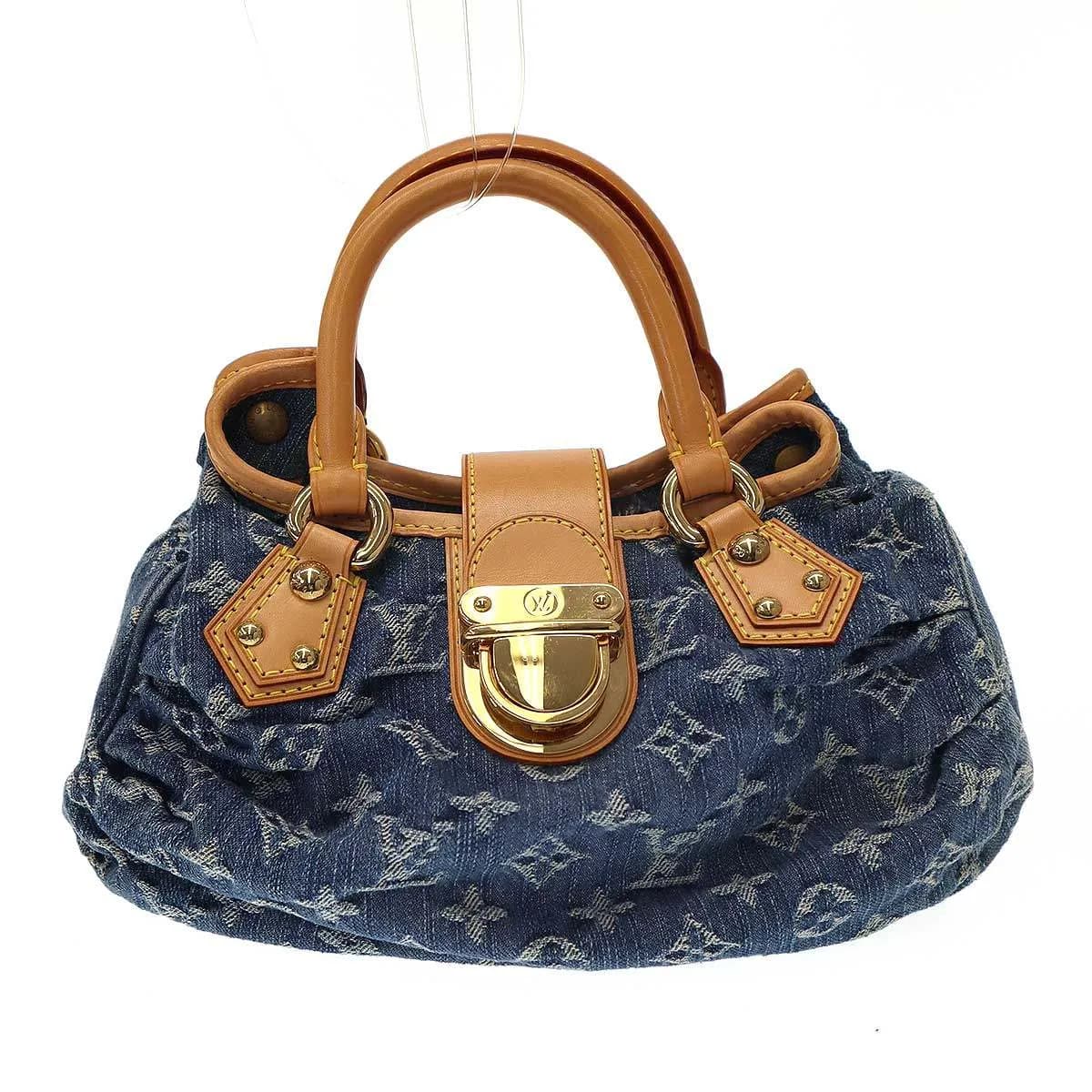 LOUIS VUITTON ルイヴィトン プリーティ モノグラムデニムハンドバッグ