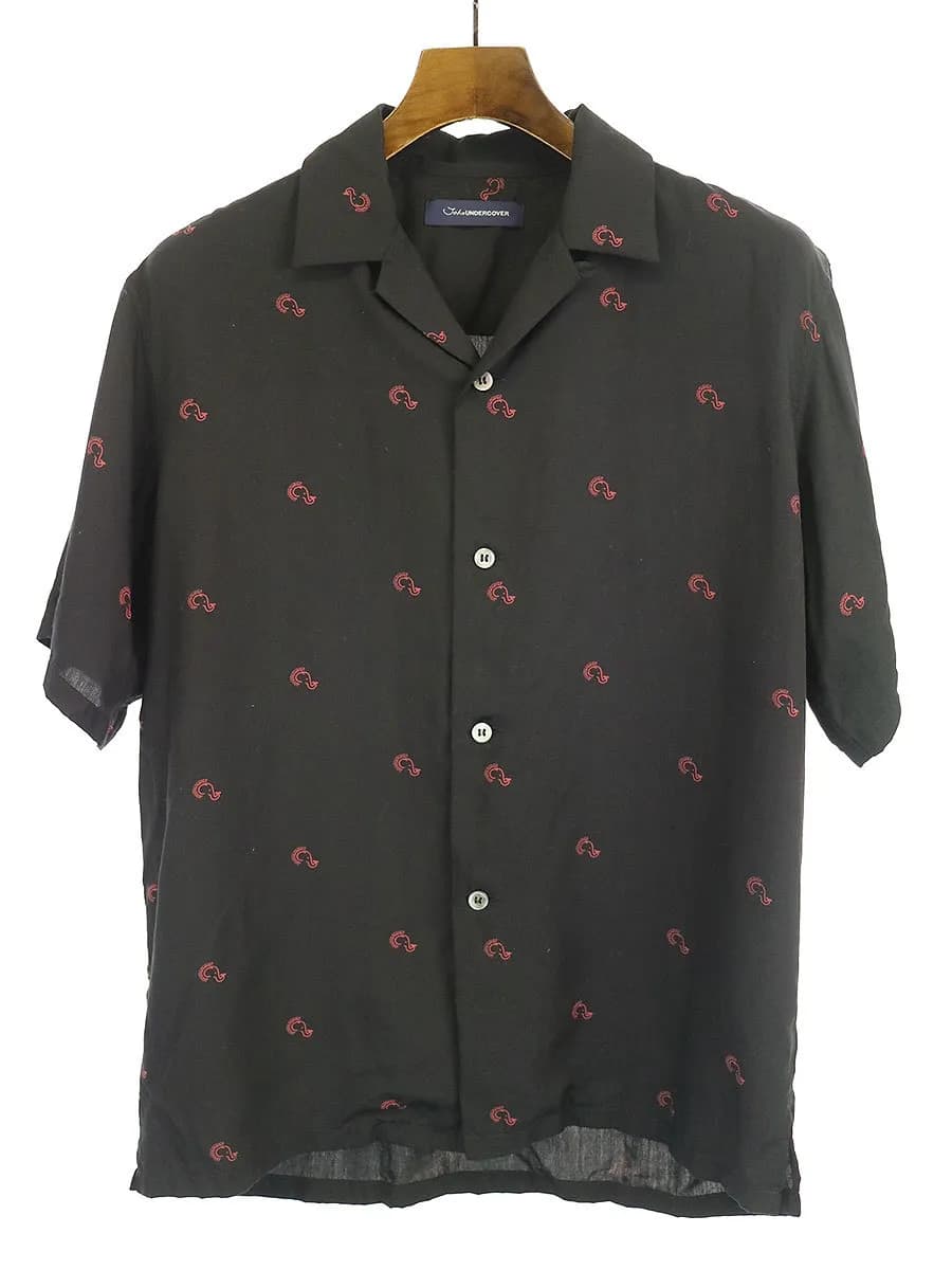 UNDERCOVER ジョン アンダーカバー elephantドット オープンカラーシャツ
