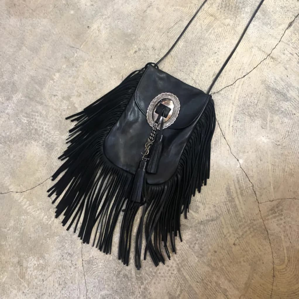 SAINT LAURENT SAINT LAURENT PARIS ANITA フリンジレザーショルダーバッグ