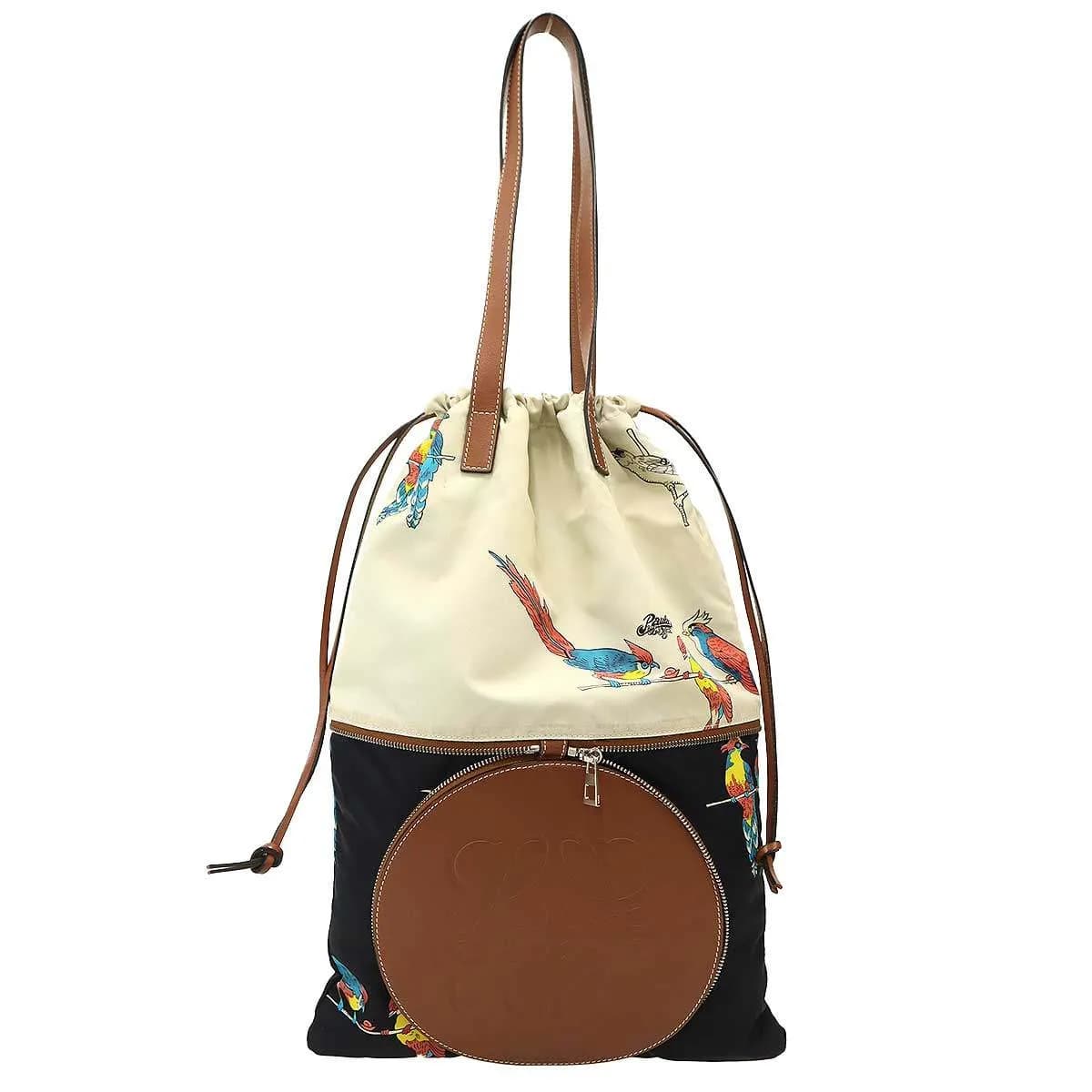 LOEWE ロエベ パウラズ・イビザ アナグラム バードプリントナイロントートバッグ