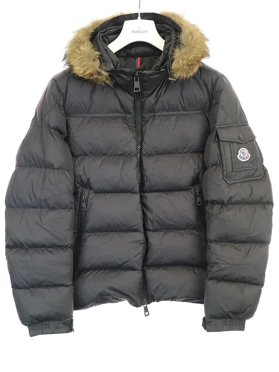 MONCLER モンクレール 19AW MARQUE コヨーテファー付きナイロンダウンジャケット