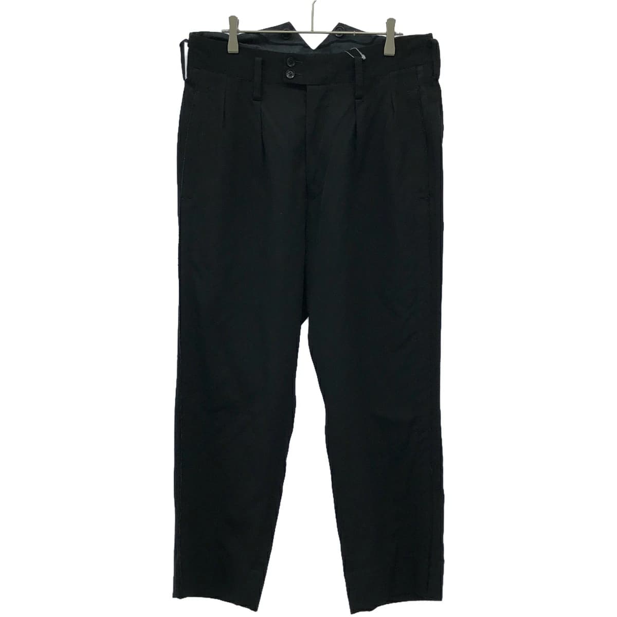 Yohji Yamamoto ヨウジヤマモト プールオム 16SS サイドシルクラインウールギャバジン2タックスラックスパンツ HO-P03-100
