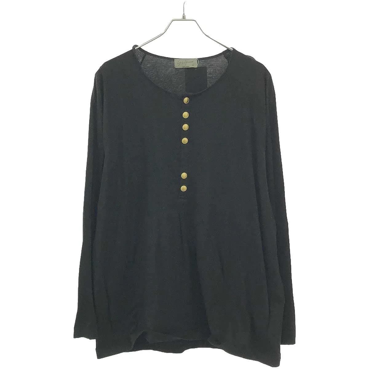 Yohji Yamamoto ヨウジヤマモト プールオム 19AW ヘンリー長袖金ボタンカットソー HC-T65-016