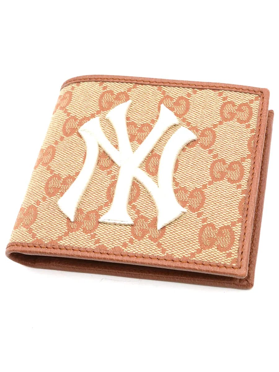 GUCCI グッチ 547785 NY刺繍GGキャンバス二つ折りウォレット