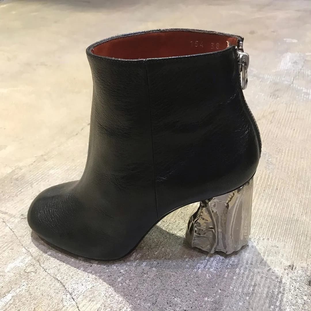 Acne Studios Acne Studios メタルヒールレザーアンクルブーツ