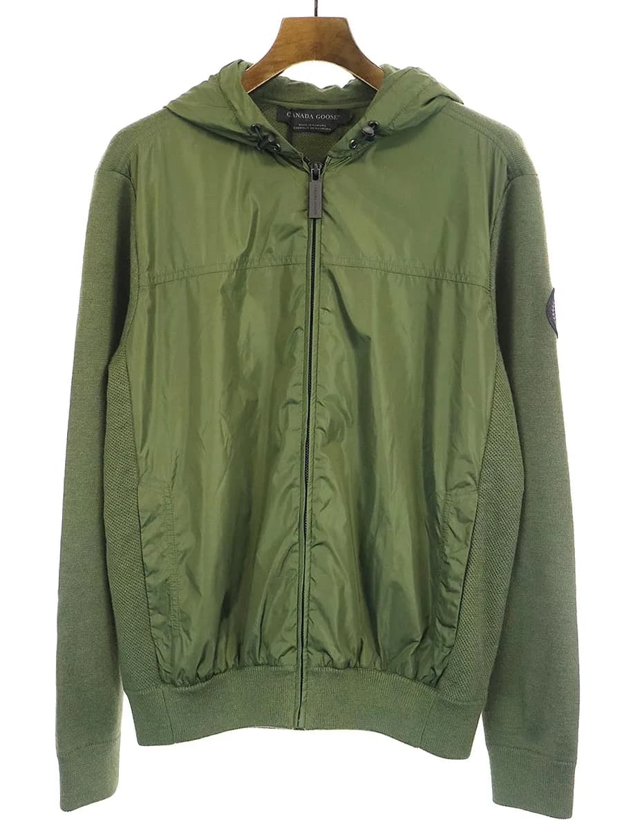CANADA GOOSE カナダグース WINDBRIDGE HOODY ナイロン切替ジップアップニットパーカー
