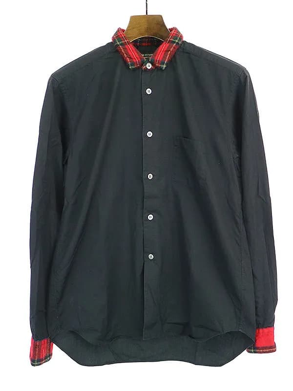 COMME des GARCONS コムデギャルソン オム プリュス エバーグリーン 11AW チェック切替シャツ