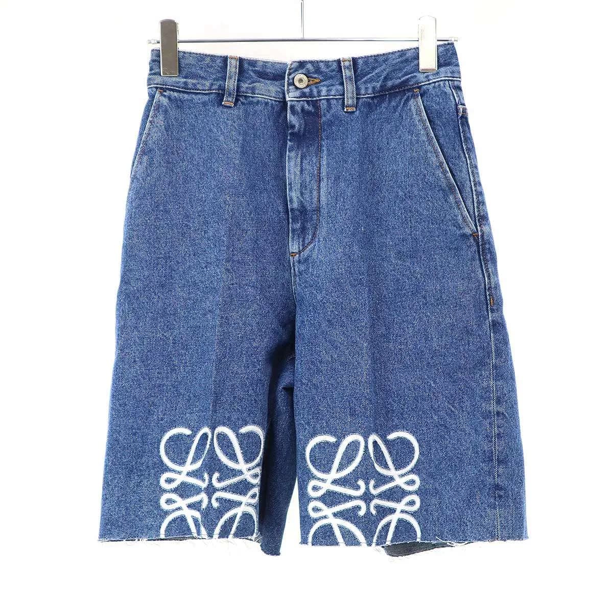 LOEWE ロエベ Anagram Shorts アナグラムダメージ デニムショーツ S359Y11XC7