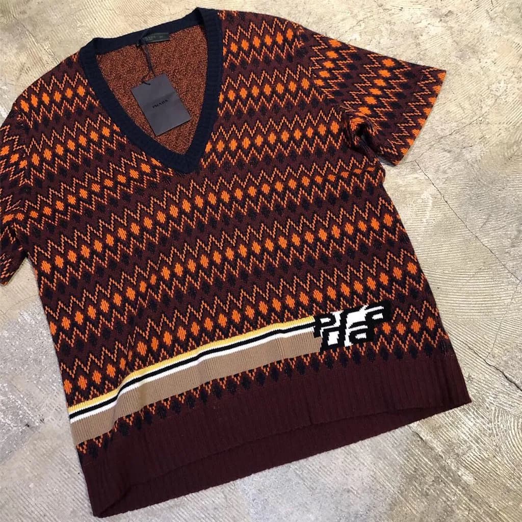 PRADA PRADA 18AW カシミヤ混フェアアイルVネックニット