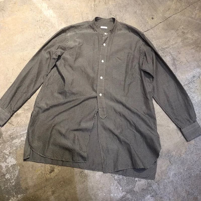 COMOLI COMOLI 17SS コットンシルクドットバンドカラーシャツ