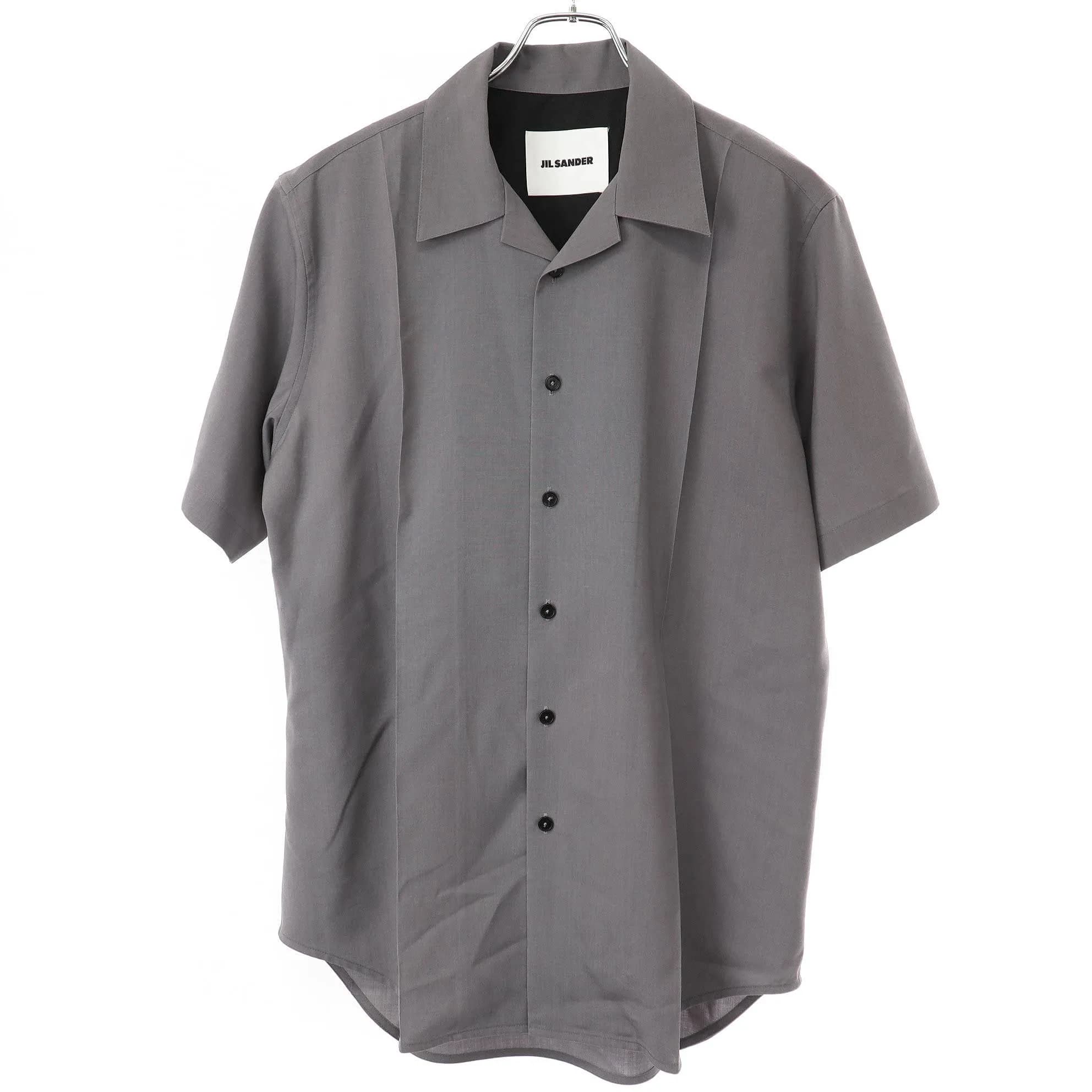 JIL SANDER ジルサンダー 21AW オープンカラー ウールショートスリーブシャツ