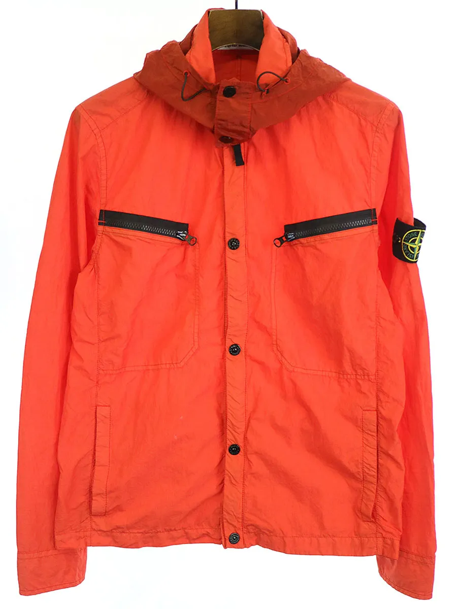 STONE ISLAND ストーンアイランド ガーメントダイナイロンメタルフーデッドシャツジャケット